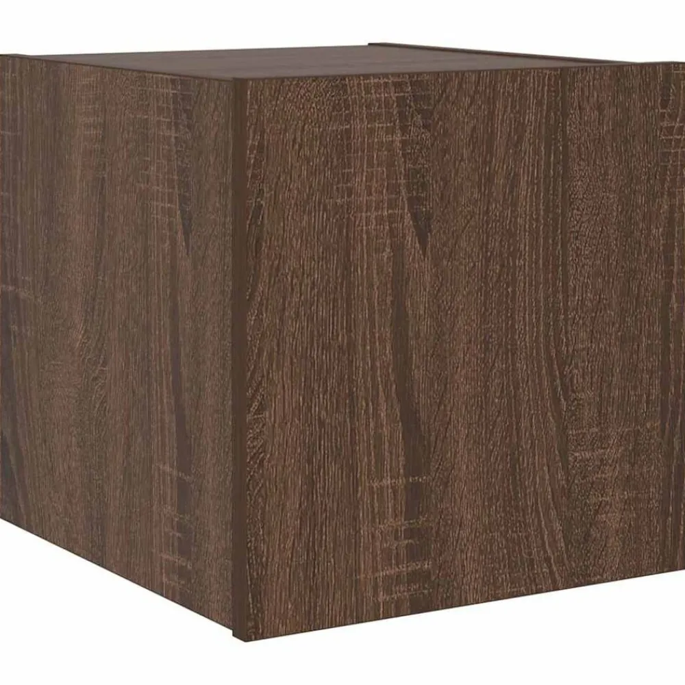 Tv-wandmeubel met LED-verlichting 30,5x35x30 cm bruineiken>vidaXL Online