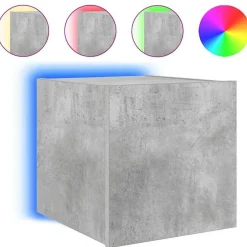 Tv-Meubels*vidaXL Tv-wandmeubel met LED-verlichting 30,5x35x30 cm Betongrijs