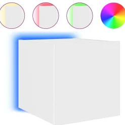 Tv-Meubels*vidaXL Tv-wandmeubel met LED-verlichting 30,5x35x30 cm Wit