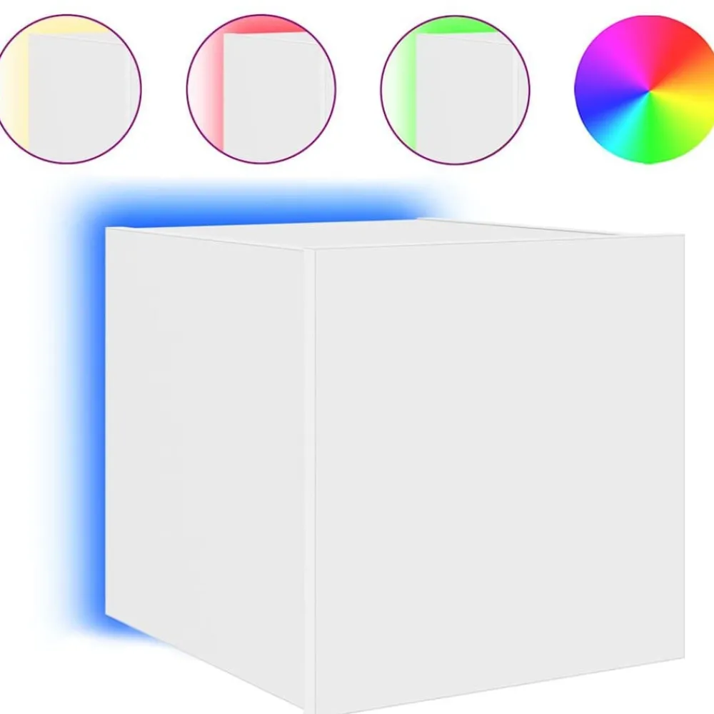 Tv-Meubels*vidaXL Tv-wandmeubel met LED-verlichting 30,5x35x30 cm Wit
