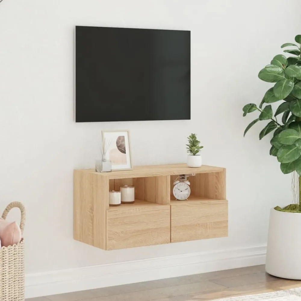 Tv-wandmeubel 60x30x30 cm bewerkt hout kleurig>vidaXL New