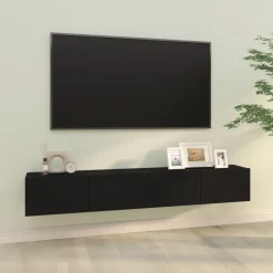 Tv-wandmeubels 2 st 100x30x30 cm bewerkt hout>vidaXL New