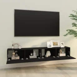 Tv-wandmeubels 2 st 100x30x30 cm bewerkt hout><noscript><img width=