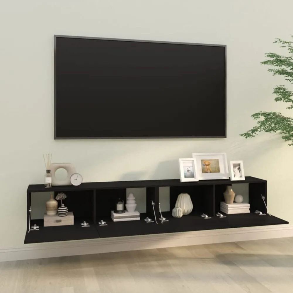 Tv-wandmeubels 2 st 100x30x30 cm bewerkt hout>vidaXL New