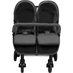 Onderweg*vidaXL Tweelingbuggy staal en zwart Donkergrijs