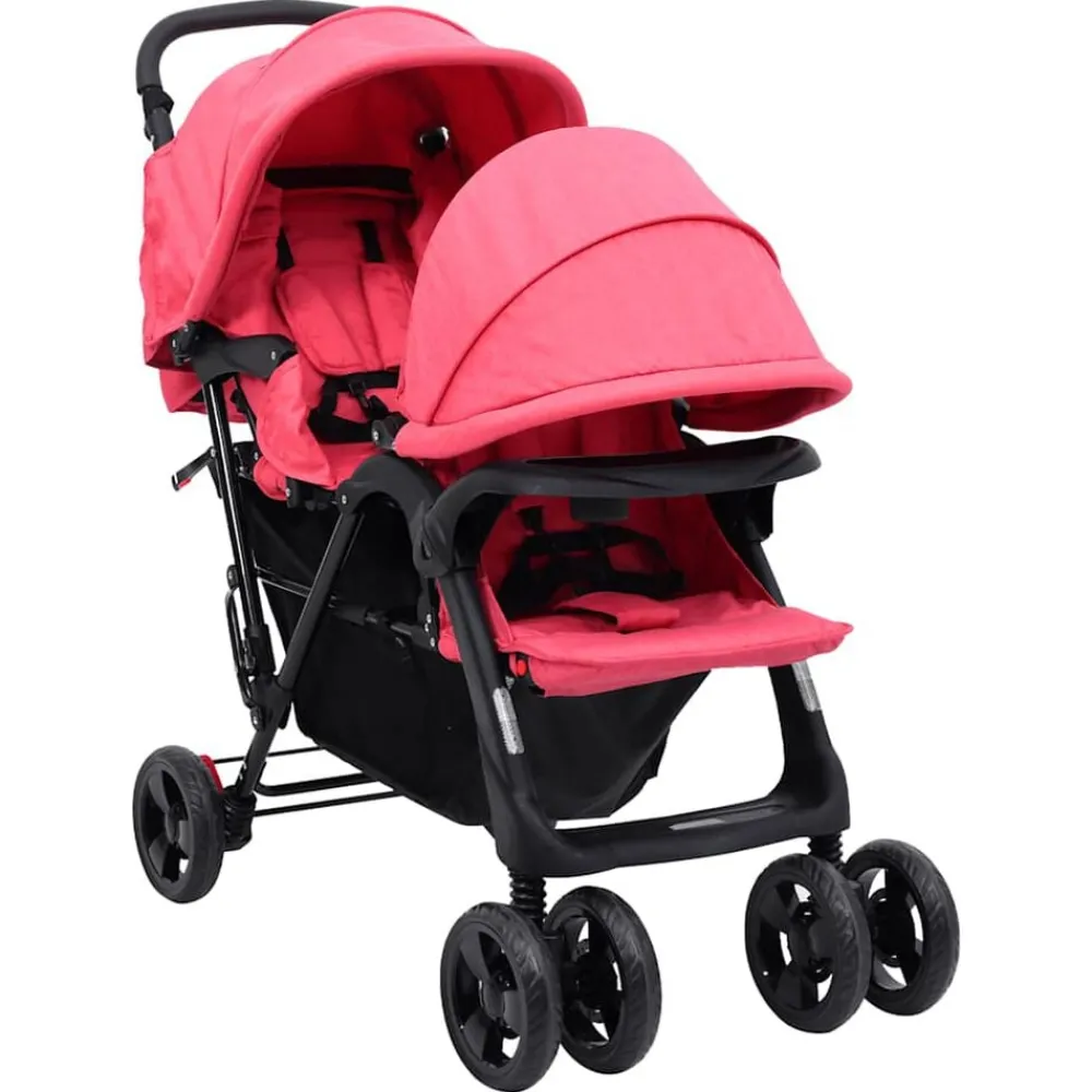 Tweelingkinderwagen tandem staal>vidaXL Hot