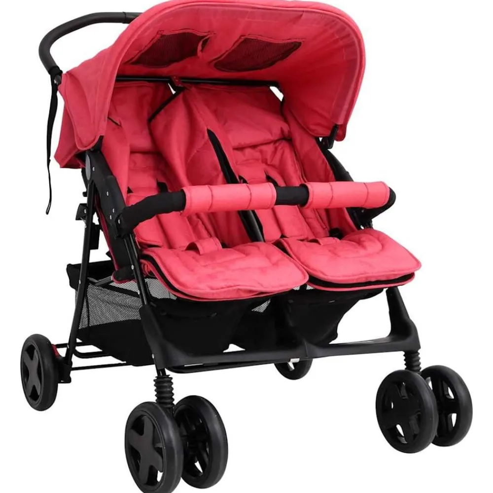 Tweelingkinderwagen staal>vidaXL Hot