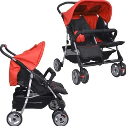 Tweelingwagen staal en zwart>vidaXL Online