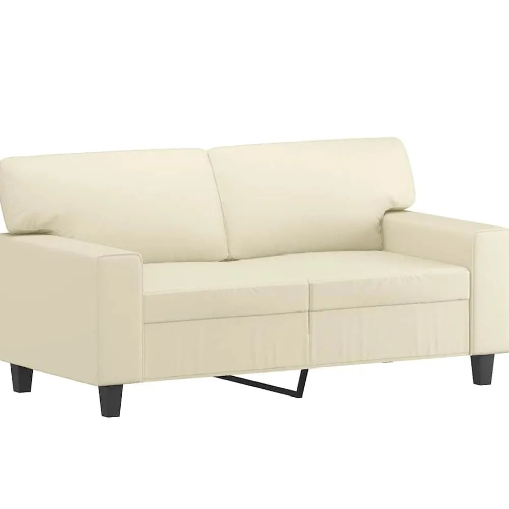 Tweezitsbank 120 cm kunstleer crèmekleurig>vidaXL Discount