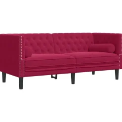 Tweezitsbank Chesterfield-stijl en bolsters fluweel>vidaXL Outlet