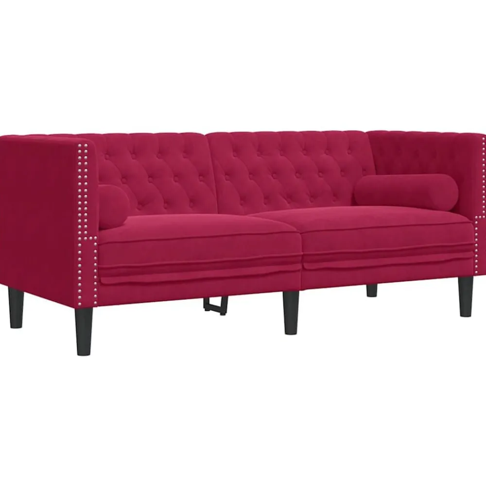 Tweezitsbank Chesterfield-stijl en bolsters fluweel>vidaXL Outlet