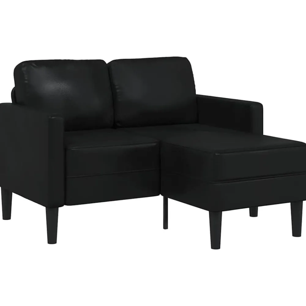 Tweezitsbank met chaise longue L-vorm 125 cm kunstleer>vidaXL Sale