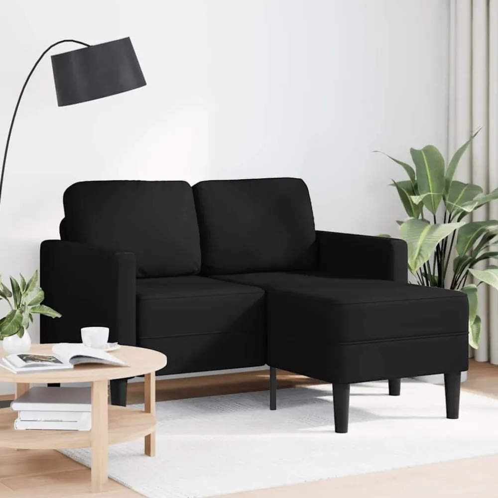 Tweezitsbank met chaise longue L-vorm 125 cm kunstleer>vidaXL Sale