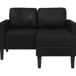 Tweezitsbank met chaise longue L-vorm 125 cm kunstleer><noscript><img width=