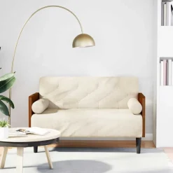 Tweezitsbank met kussen 110 cm linnen>vidaXL Discount