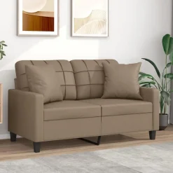 Tweezitsbank met sierkussens 120 cm kunstleer kleurig>vidaXL New