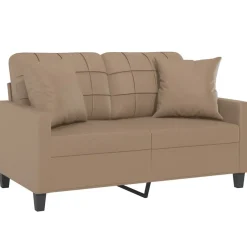 Tweezitsbank met sierkussens 120 cm kunstleer kleurig><noscript><img width=