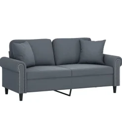 Banken*vidaXL Tweezitsbank met sierkussens 140 cm fluweel Donkergrijs