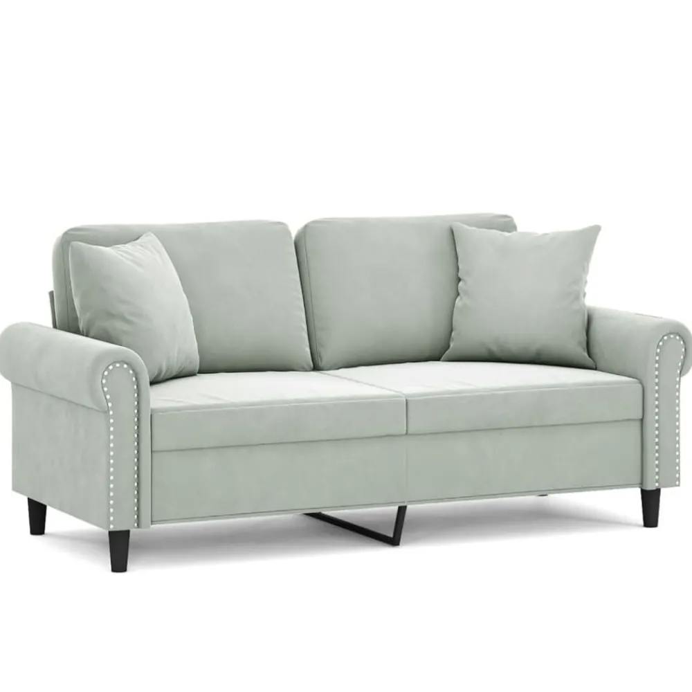 Tweezitsbank met sierkussens 140 cm fluweel>vidaXL Outlet