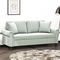 Tweezitsbank met sierkussens 140 cm fluweel>vidaXL Outlet