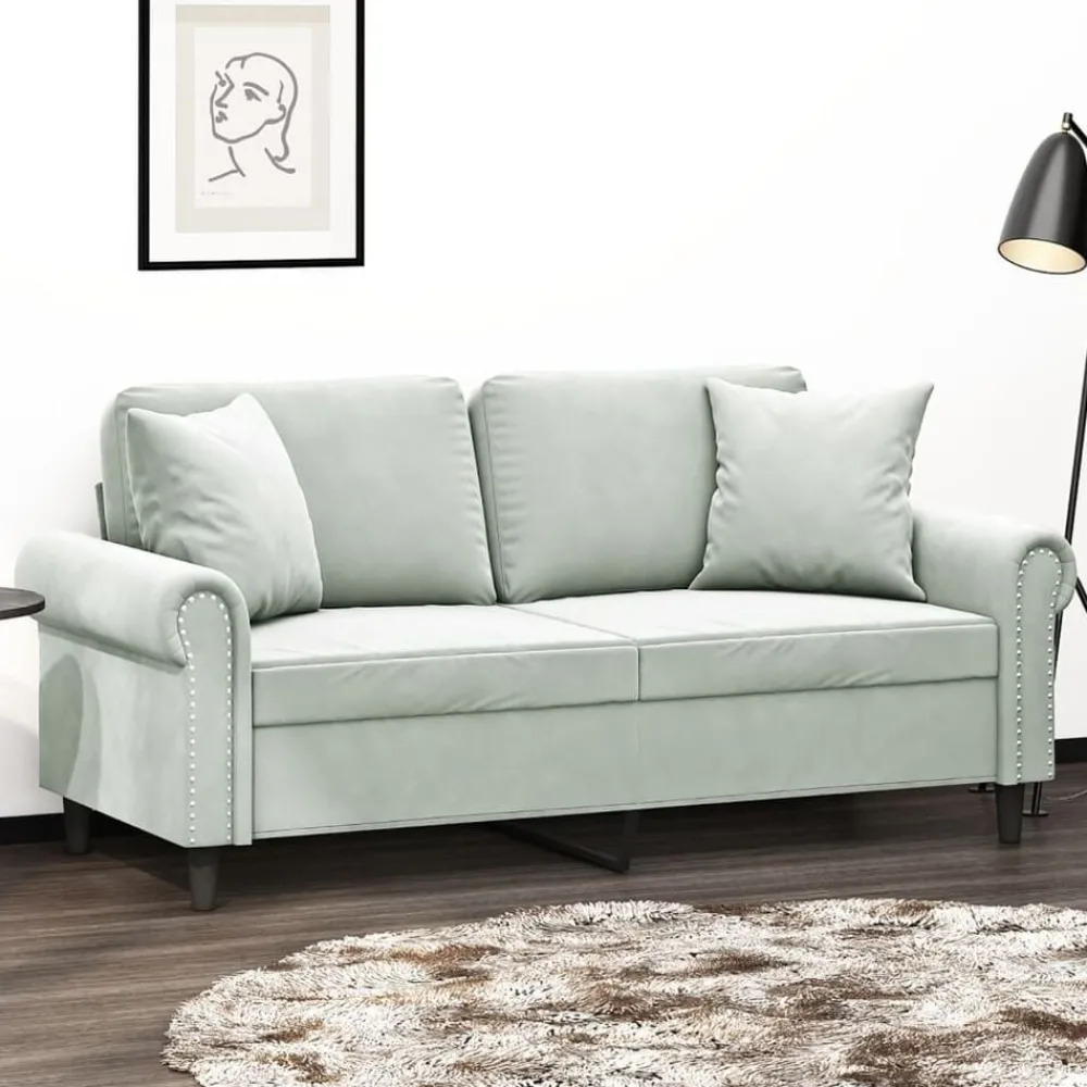 Tweezitsbank met sierkussens 140 cm fluweel>vidaXL Outlet