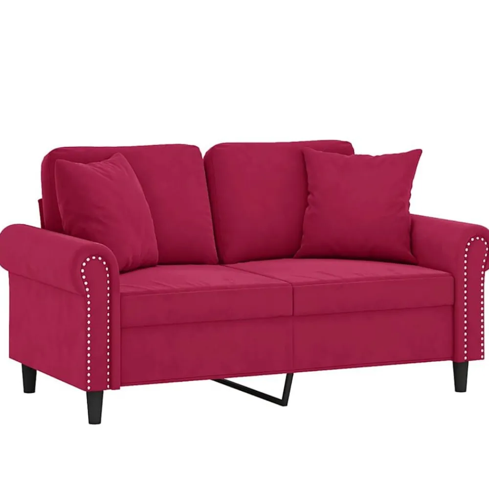 Tweezitsbank met sierkussens 120 cm fluweel>vidaXL Sale