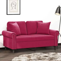 Tweezitsbank met sierkussens 120 cm fluweel>vidaXL Sale