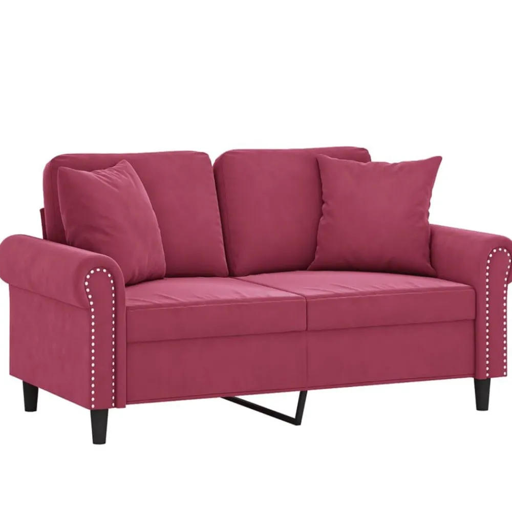 Tweezitsbank met sierkussens 120 cm fluweel>vidaXL Sale