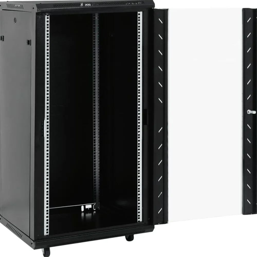 Elektronica*vidaXL 22U Netwerkkast met Draaipoten 19" IP20 60x60x120 cm Zwart