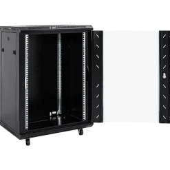 Elektronica*vidaXL 15U Netwerkkast met Draaipoten 19" IP20 60x45x86 cm Zwart