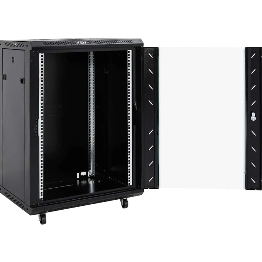 Elektronica*vidaXL 15U Netwerkkast met Draaipoten 19" IP20 60x45x86 cm Zwart