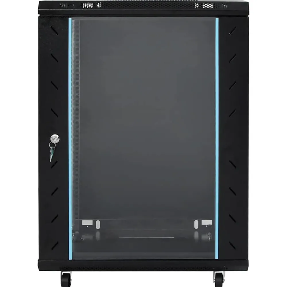 Elektronica*vidaXL 15U Netwerkkast met Draaipoten 19" IP20 60x45x86 cm Zwart