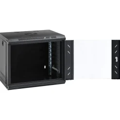 Elektronica*vidaXL 9U Wandgemonteerde Netwerkkast 19" IP20 53x40x45 cm Zwart