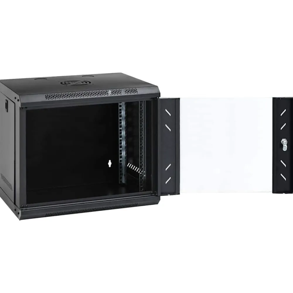 Elektronica*vidaXL 9U Wandgemonteerde Netwerkkast 19" IP20 53x40x45 cm Zwart