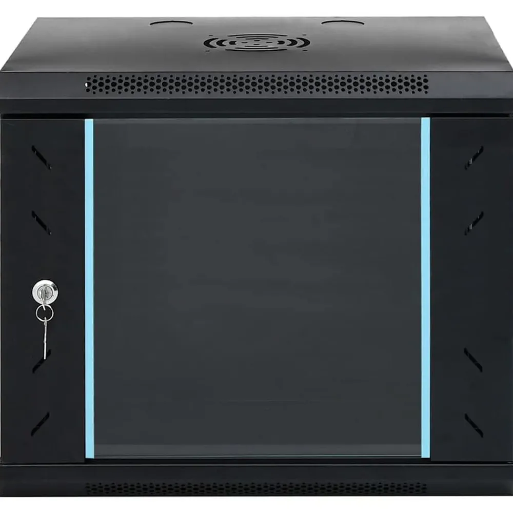 Elektronica*vidaXL 9U Wandgemonteerde Netwerkkast 19" IP20 53x40x45 cm Zwart