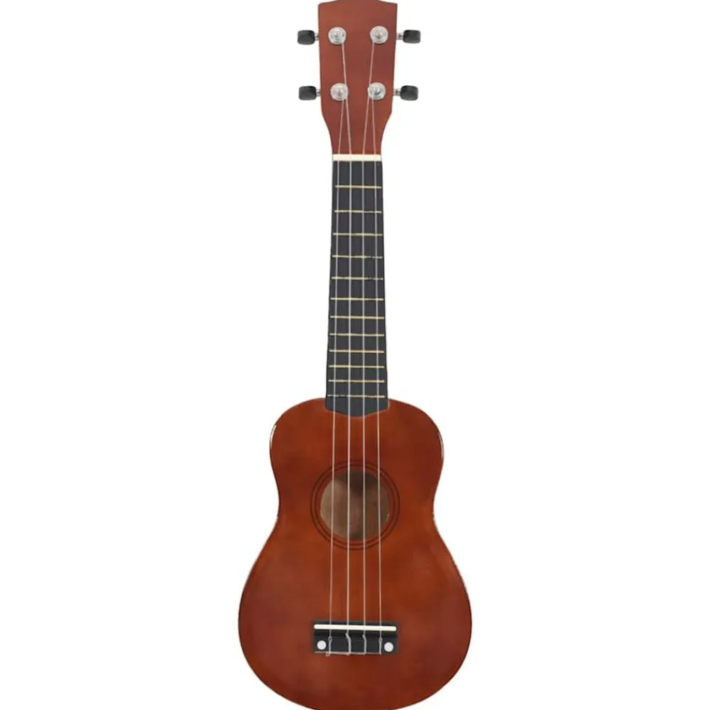 Ukuleleset met tas voor kinderen sopraan 21'' donkerhoutkleurig>vidaXL Discount