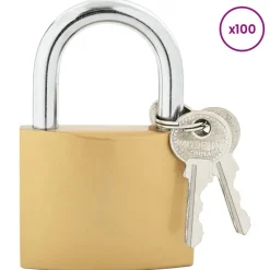 Sloten & Sleutels*vidaXL U-slot met sleutels 100 pcs Koper IJzer