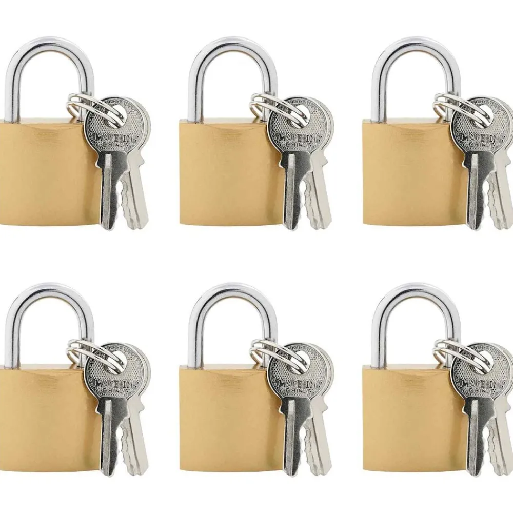 U-slot met sleutels 6 pcs Koper IJzer>vidaXL Outlet