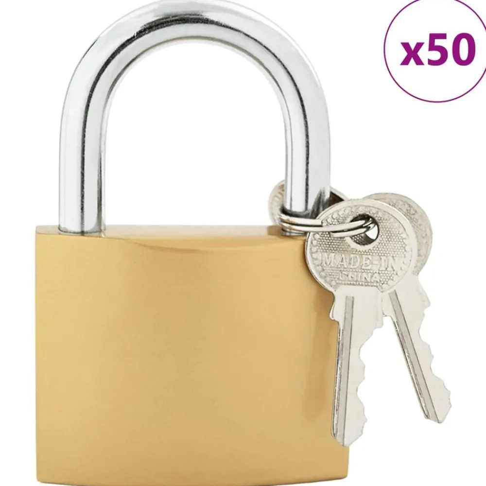 Sloten & Sleutels*vidaXL U-slot met sleutels 50 pcs Koper IJzer