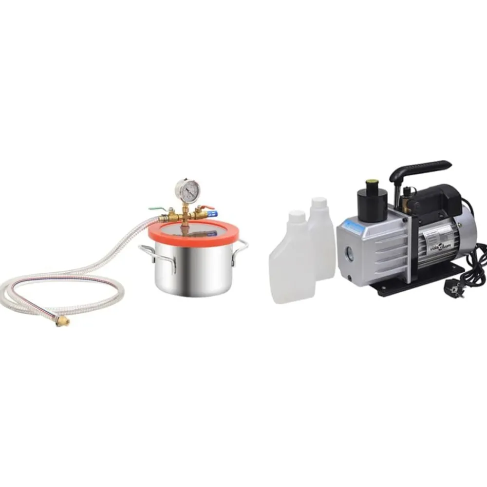 Pompen*vidaXL Vacuümkamer met 2-traps pomp 3,7 L