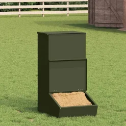 Huisdierbenodigdheden*vidaXL Varkensvoeder Olijf Groen 55 x 38 x 76 cm Koudgewalst Staal Olijfgroen