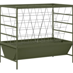 Huisdierbenodigdheden*vidaXL Vee voeder Olijf Groen 100 x 60 x 90 cm Koudgewalst Staal Olijfgroen