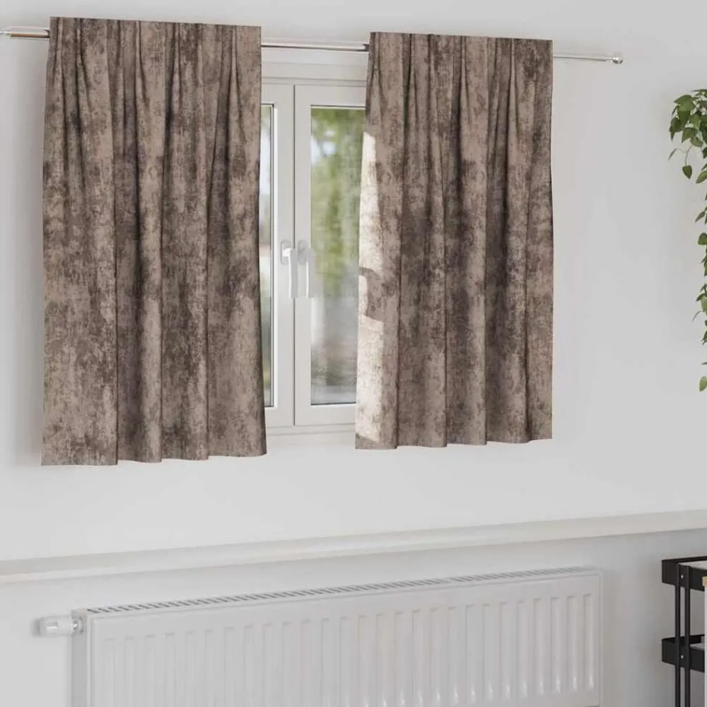 Woon- & Tuinaccessoires*vidaXL Velvet Gordijnen 2 pcs 140 x 140 cm Fluweel Cappuccino