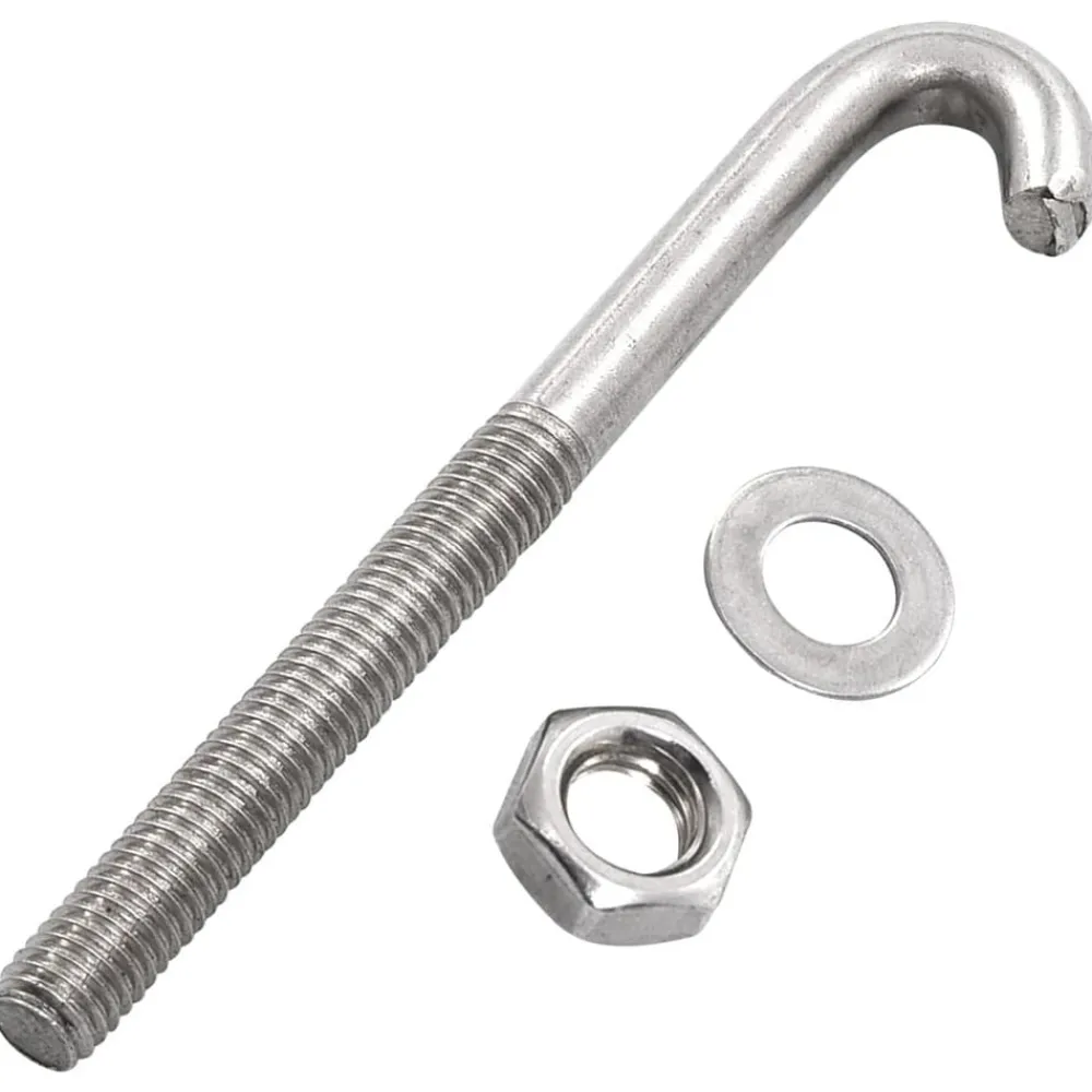 Tuinafscheidingen*vidaXL Verankerde J-bout met moer en sluitring 25 sets M8x100 mm