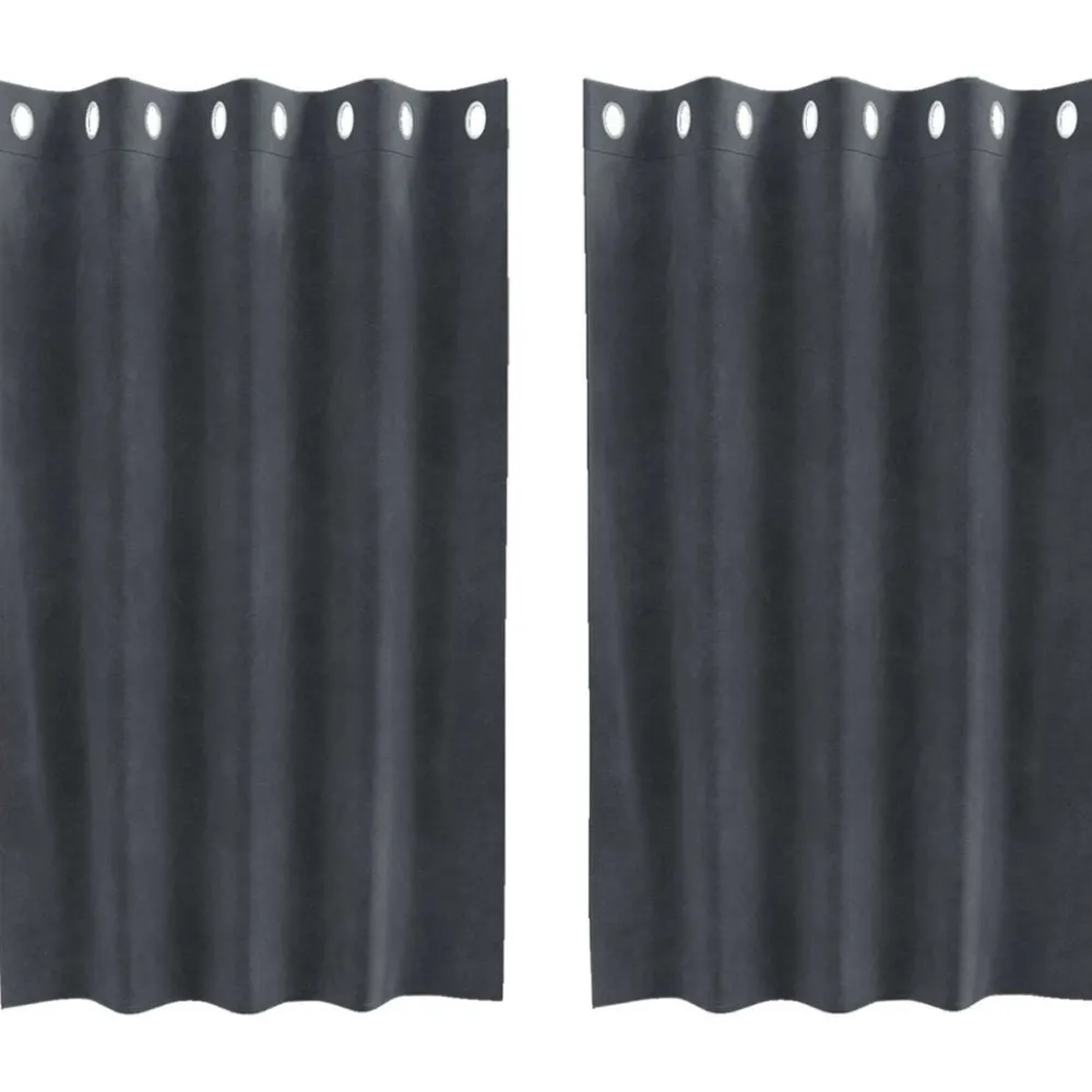 Woon- & Tuinaccessoires*vidaXL Verduisterende gordijnen 2 pcs 140 x 140 cm Fluweel Lichtgrijs