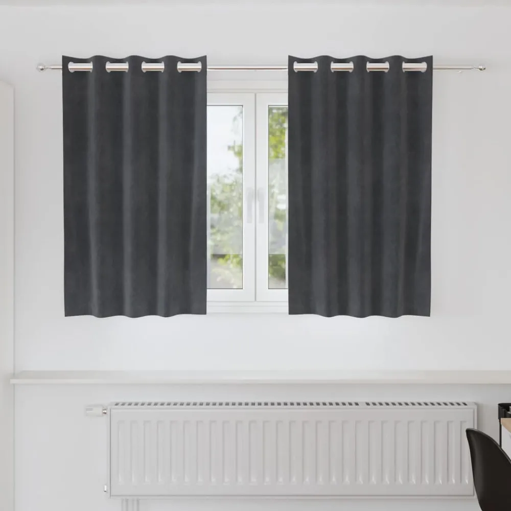 Woon- & Tuinaccessoires*vidaXL Verduisterende gordijnen 2 pcs 140 x 140 cm Fluweel Lichtgrijs