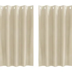 Woon- & Tuinaccessoires*vidaXL Verduisterende gordijnen 2 pcs Crème 140 x 140 cm Fluweel Cr&egrave;me