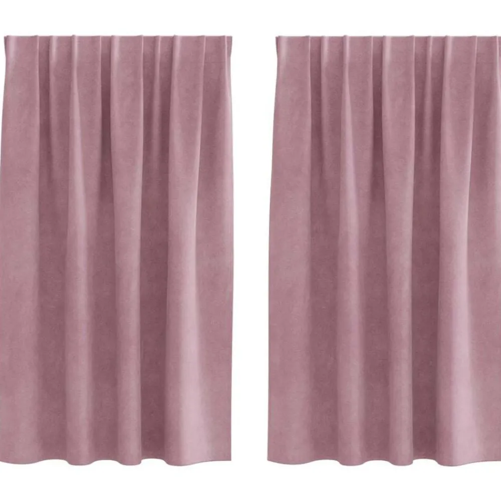 Woon- & Tuinaccessoires*vidaXL Verduisterende gordijnen 2 pcs 140 x 140 cm Fluweel Donkerroze