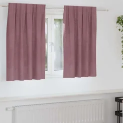 Woon- & Tuinaccessoires*vidaXL Verduisterende gordijnen 2 pcs 140 x 140 cm Fluweel Donkerroze
