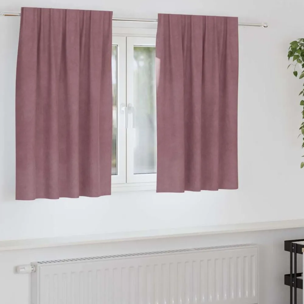 Woon- & Tuinaccessoires*vidaXL Verduisterende gordijnen 2 pcs 140 x 140 cm Fluweel Donkerroze